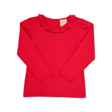 REECE RUFFLE TOP RED