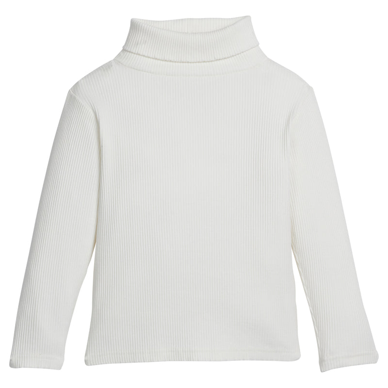 SOLID RIBBED TURTLENECK IVORY