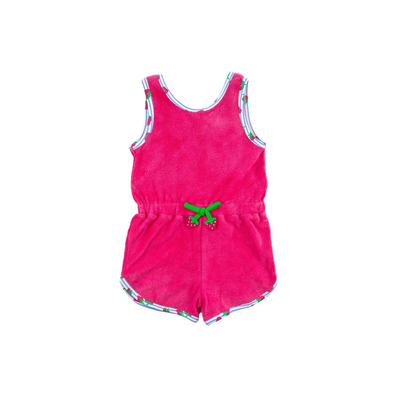 TERRY ROMPER WITH STRAWBERRIES