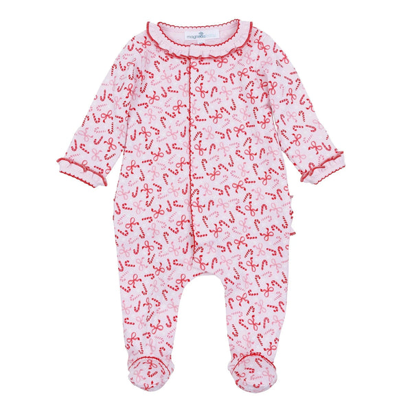 CANDY CANE LANE RUFFLE FOOTIE