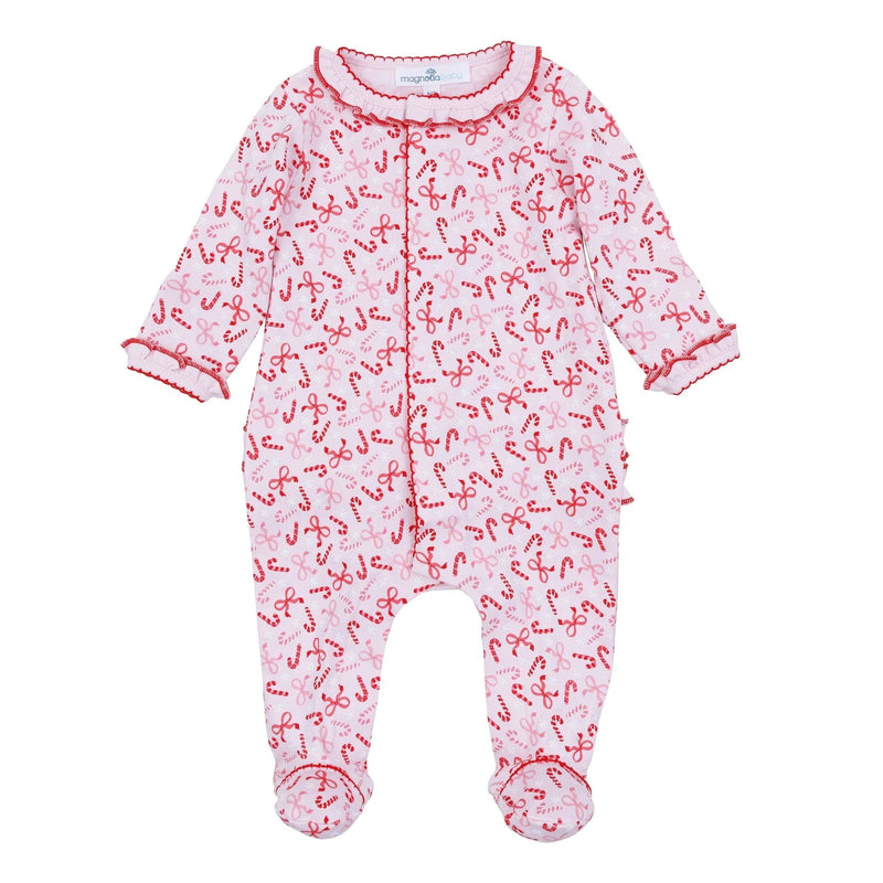 CANDY CANE LANE RUFFLE FOOTIE