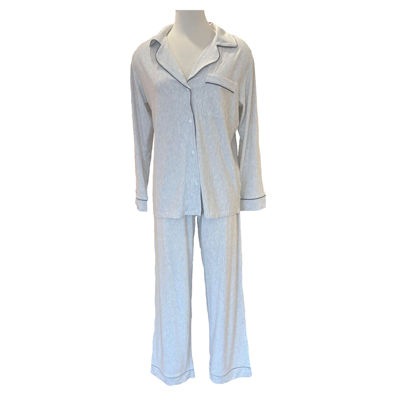 GISELE PJ SET GREY STRIPES