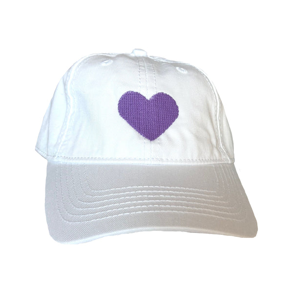 HEART ON WHITE BASEBALL HAT