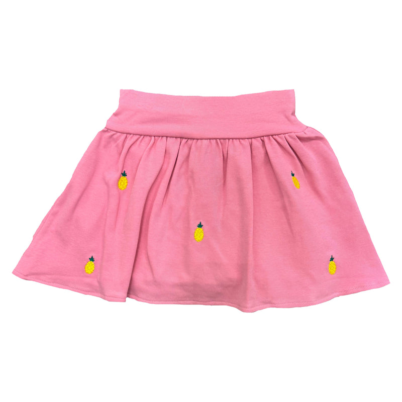 GATHERED SKORT WITH PINEAPPLE EMBROIDERY