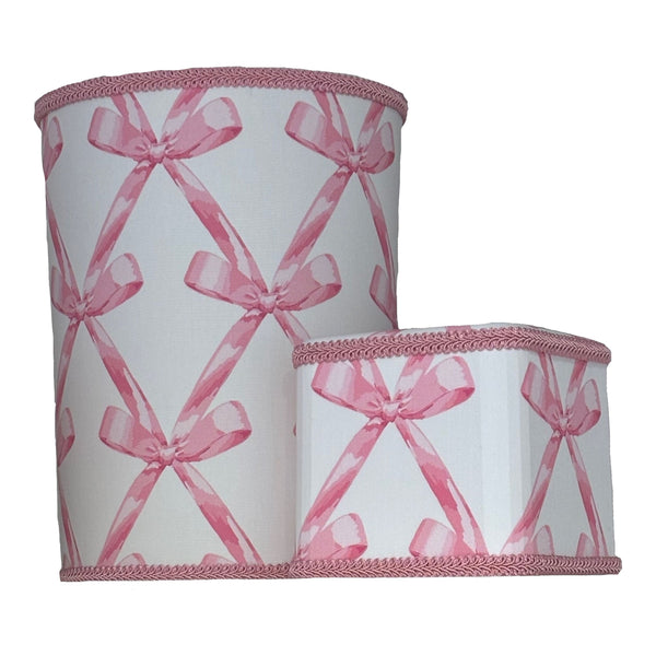 HOT PINK BOW WASTEBASKET SET