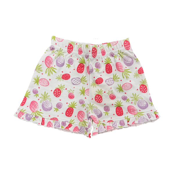 RUFFLE SHORTS WITH PINEAPPLE PRINT