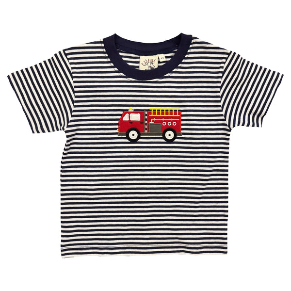 BOY'S SHORT SLEEVE SHIRT WITH FIRETRUCK