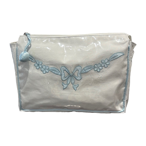 FLORAL BOW LARGE MAKEUP BAG