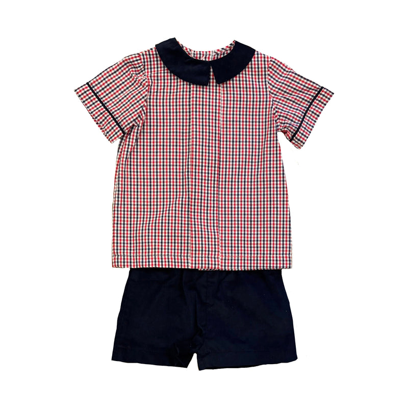 PLEAT FRONT SHIRT/SHORT SET