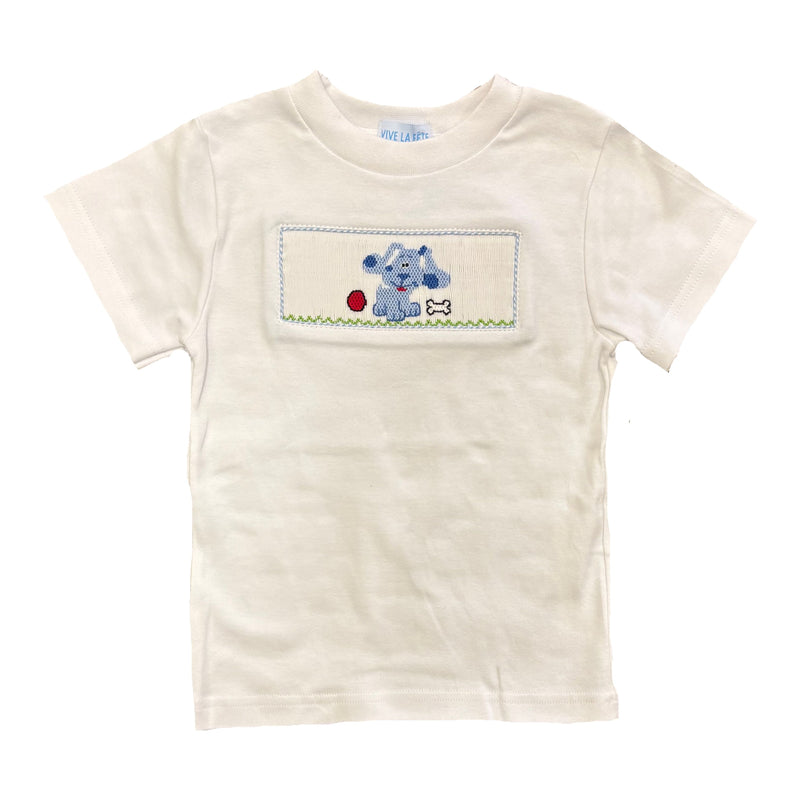 BLUE PUPPIES SMOCKED T-SHIRT