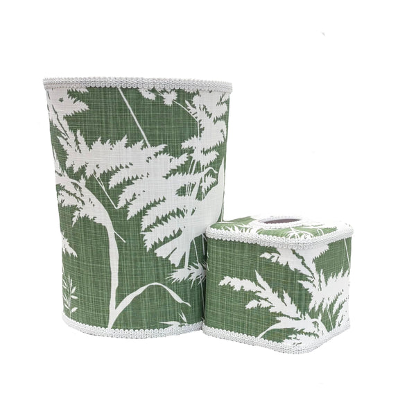 AVIARY GREEN WASTEBASKET SET