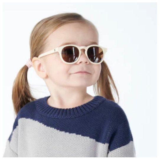 KEYHOLE SWEET CREAM SUNGLASSES WITH AMBER LENS