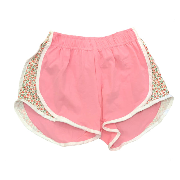 PINK SHORTS WITH FLORAL SIDE