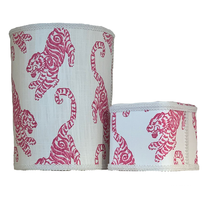 WASTEBASKET/TISSUE SET TIGER: IN BLUE, GREEN & PINK