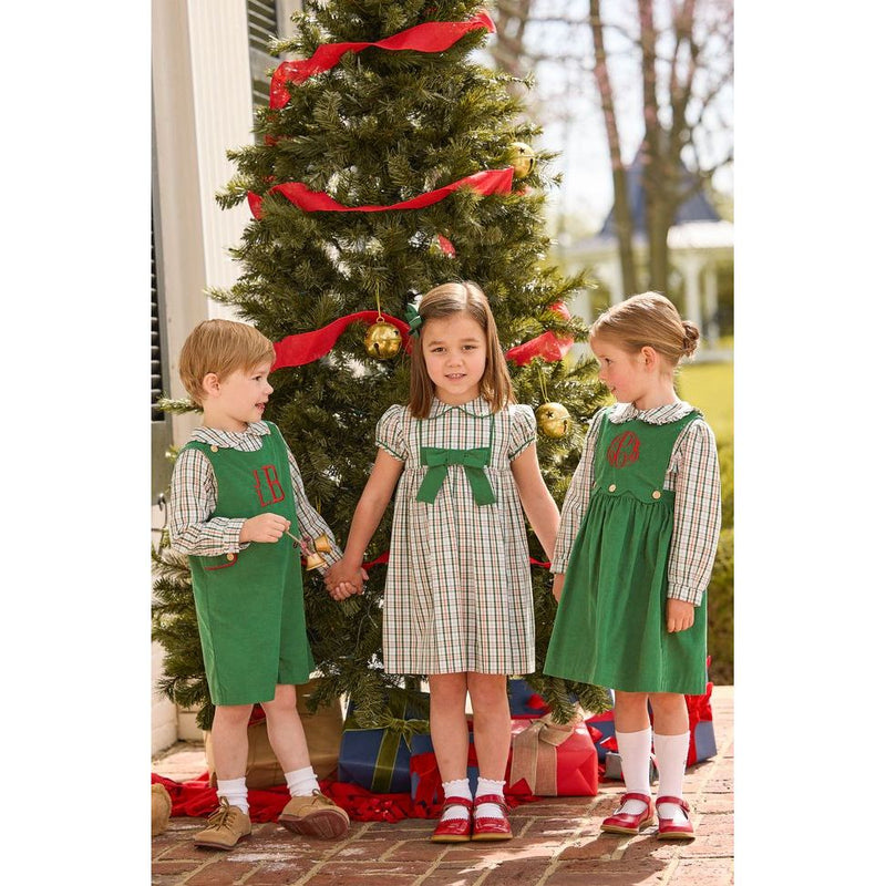 MISTLETOE TARTAN RUFFLED BLOUSE