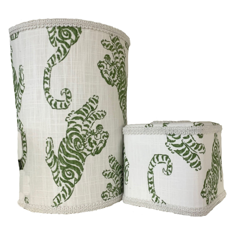 WASTEBASKET/TISSUE SET TIGER: IN BLUE, GREEN & PINK