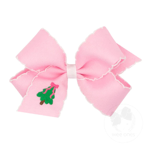 MEDIUM EMBROIDERED CHRISTMAS TREE BOW