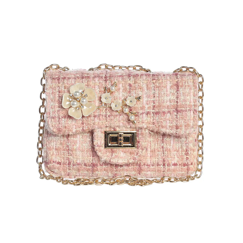 FLOWER BLOSSOM TWEED BAG