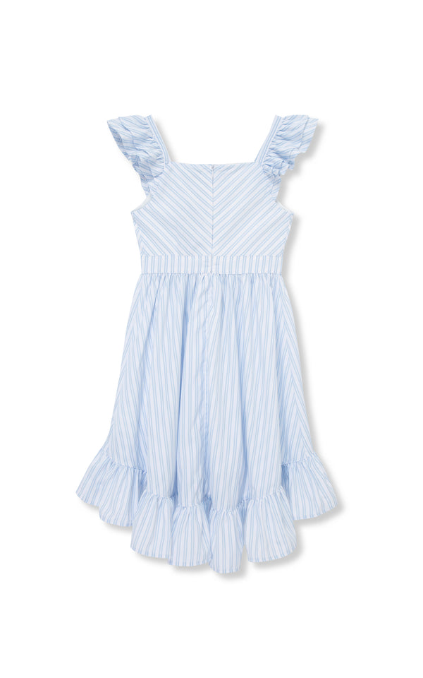 FLOUNCE STRIPE DRESS