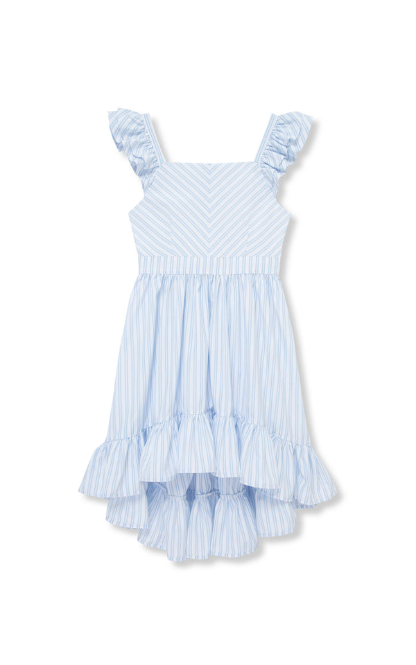 FLOUNCE STRIPE DRESS