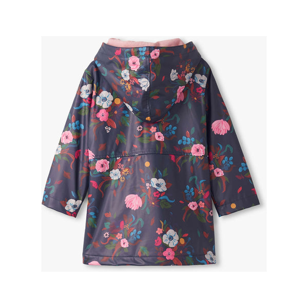 FALL FLORAL PEPLUM RAIN JACKET