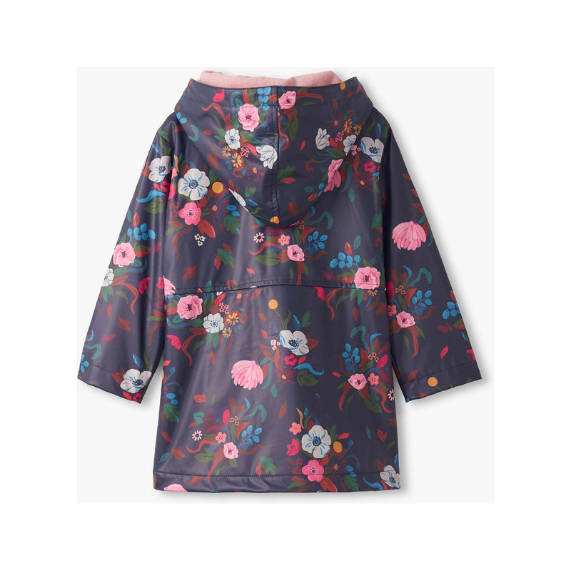 FALL FLORAL PEPLUM RAIN JACKET