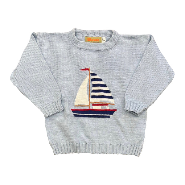 BLUE SAILBOAT CREW SWEATER