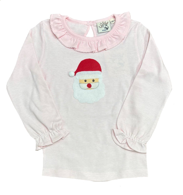 SANTA FACE RUFFLE NECK SHIRT