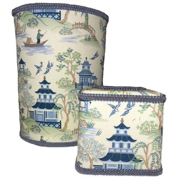 MANDARIN WASTBASKET & TISSUE SET