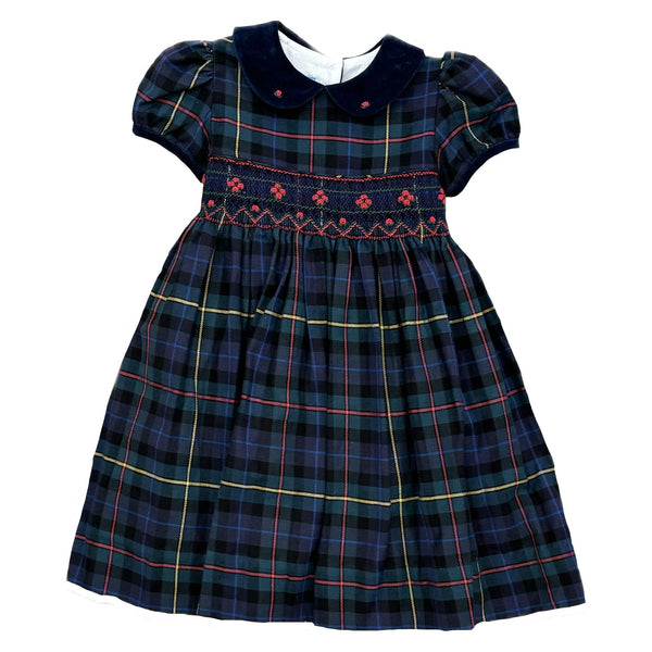 GREEN AND NAVY PLAID FLOAT DRESS - sizes 2T-4T