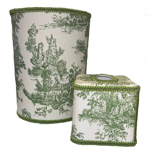 TOILE WASTEBASKET & TISSUE SET