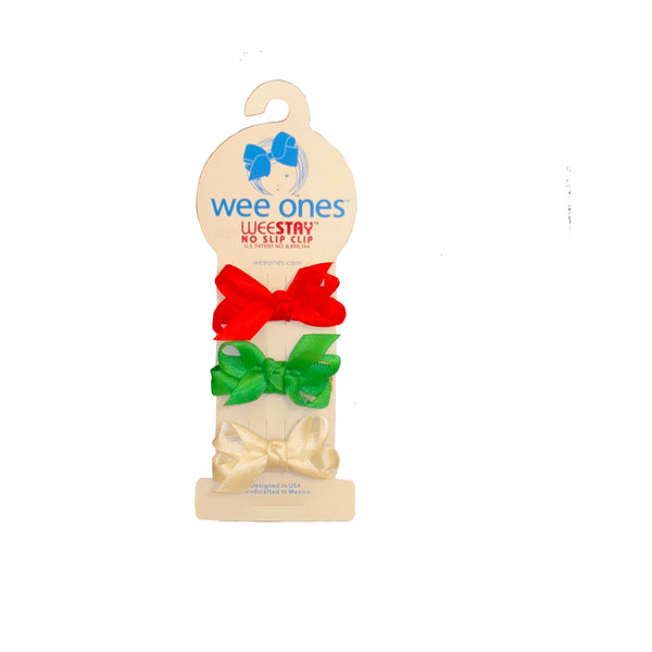 3 PACK BABY SATIN BOWS