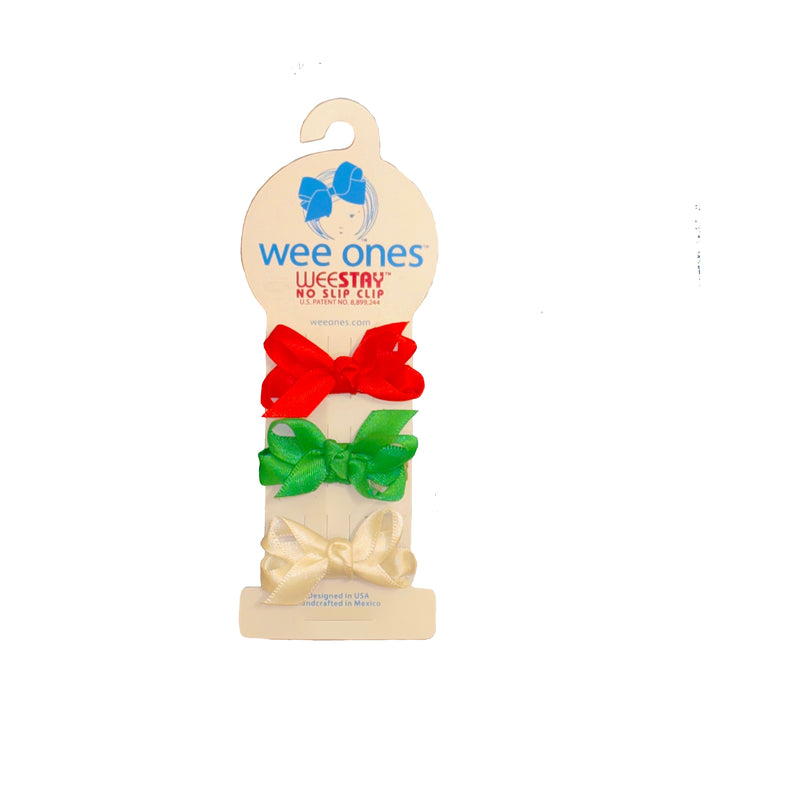 3 PACK BABY SATIN BOWS