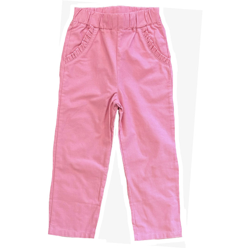 CORD STRAIGHT PANT RUFFLE