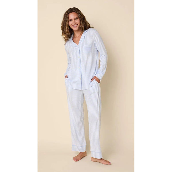 ESSENTIAL STRIPE PIMA KNIT LONG PJ