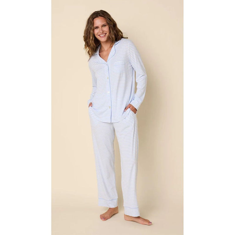 ESSENTIAL STRIPE PIMA KNIT LONG PJ