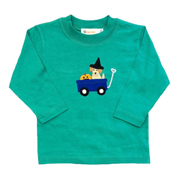 WAGON WITH DOG & WITCH HAT LONG SLEEVE TEE