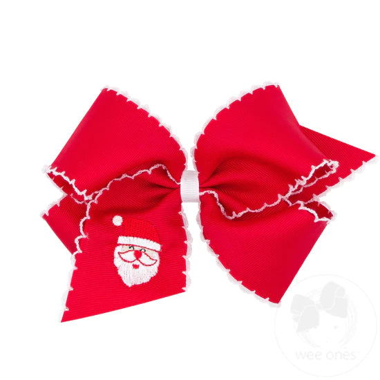 KING EMBROIDERED RED SANTA  BOW