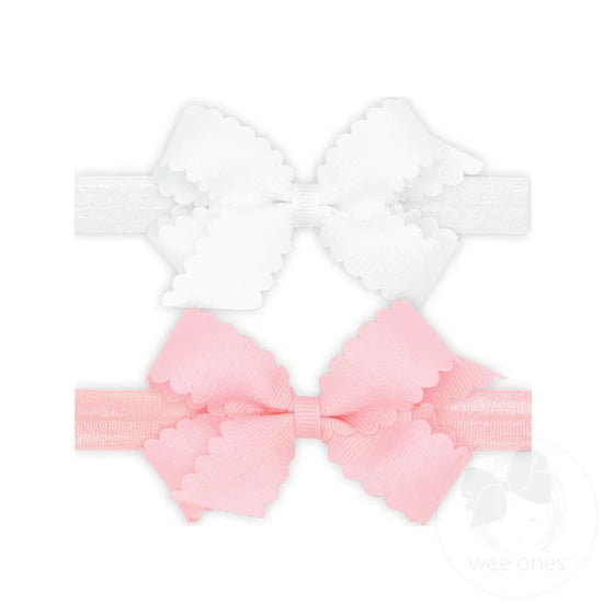 WEE ONES 9972-1 2 PK TINY SCALLOP BOW ON BAND
