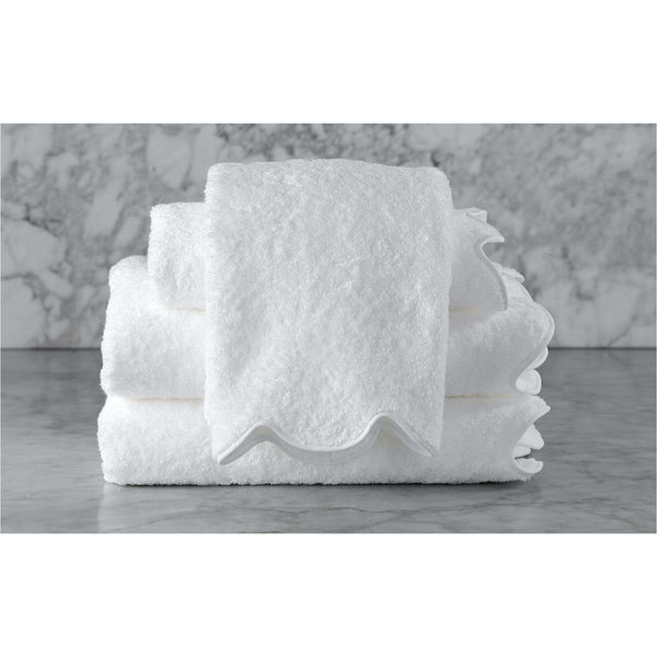 CAIRO SCALLOPED GUEST TOWEL - WHITE