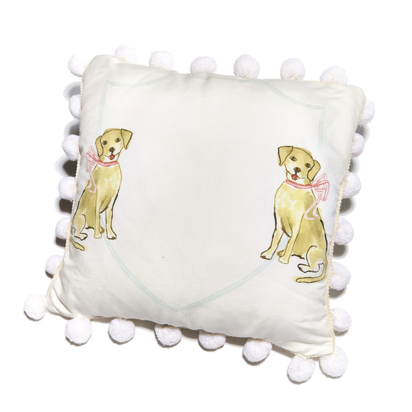 YELLOW DOG PILLOW PINK