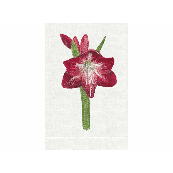 RED AMARYLLIS RED GUEST TOWEL