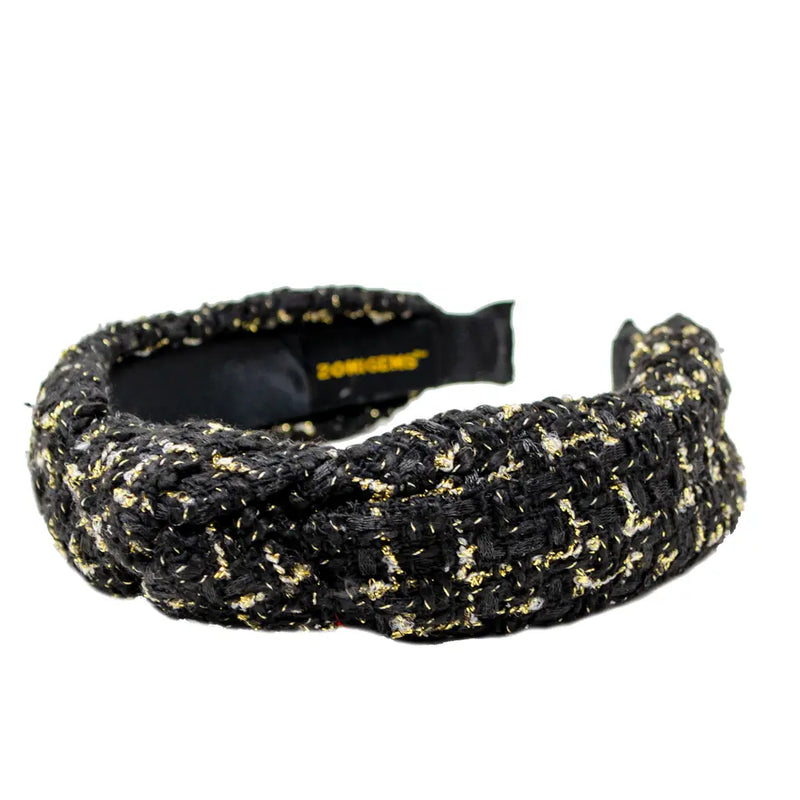 TWEED HAIRBAND BLACK